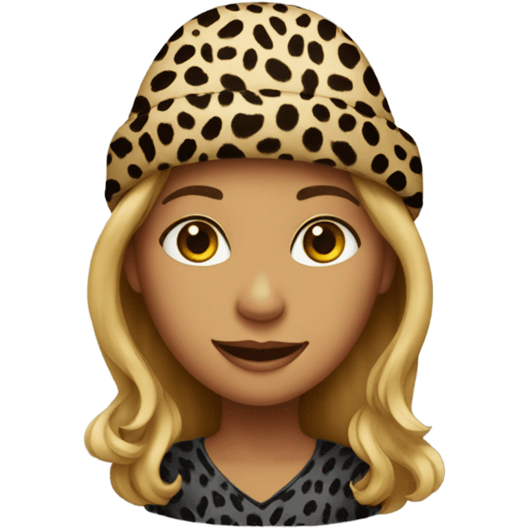 girl with leopard print hat emoji