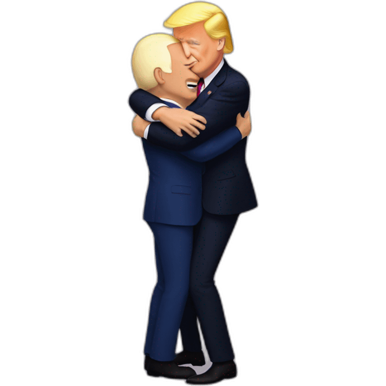 Trump hugging Biden emoji