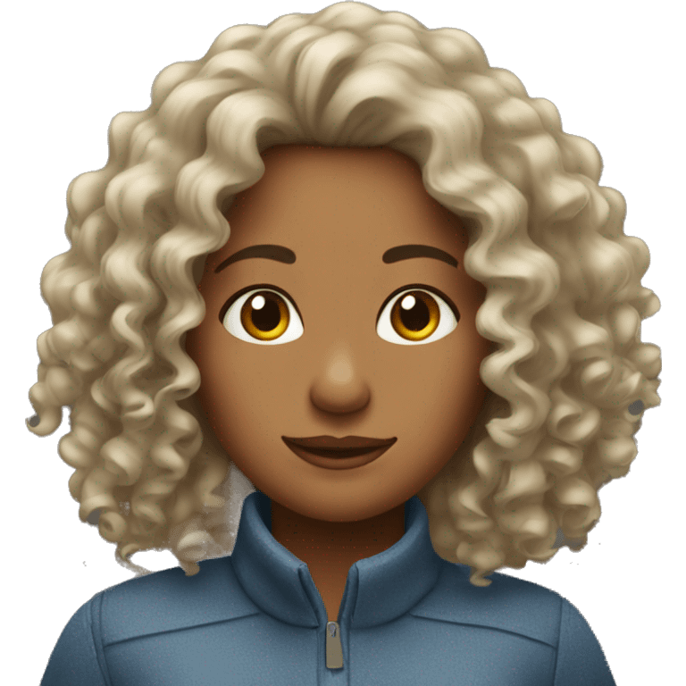 Woman with curly hair  emoji