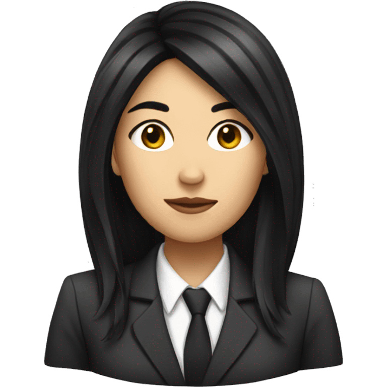 Female defense attorney with long black hair emoji