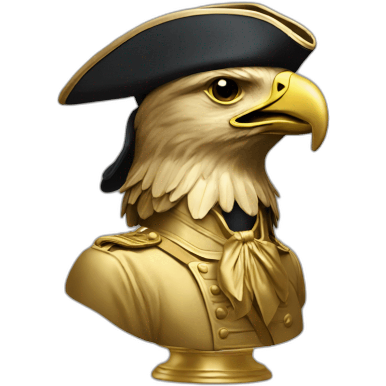 statue golden eagle with napoleon tricorne hat emoji