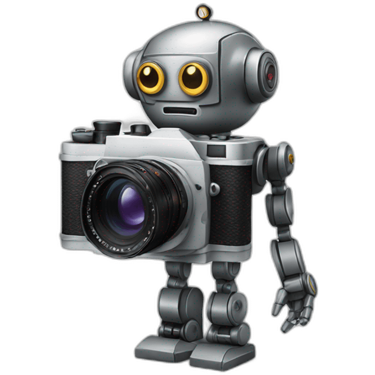 robot holding a 35mm film camera emoji