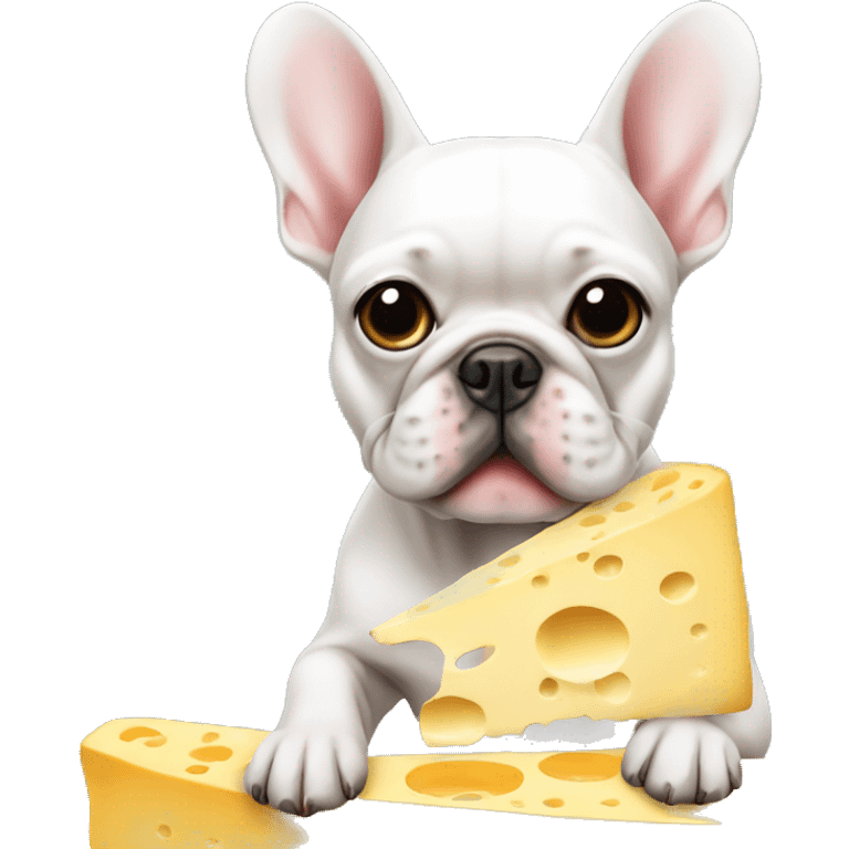 Frenchie with cheese emoji