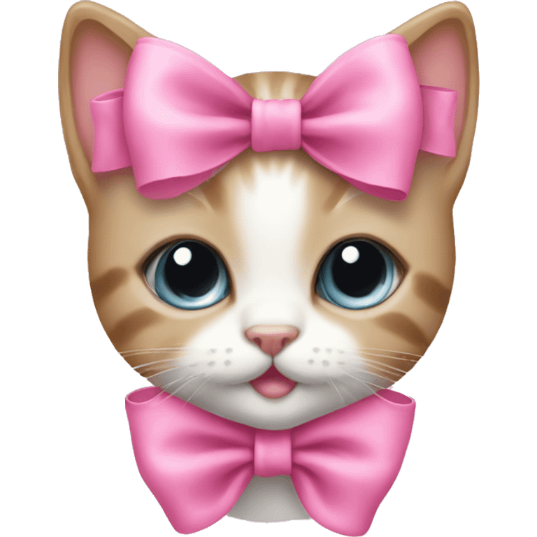 Kitten with a pink bow emoji