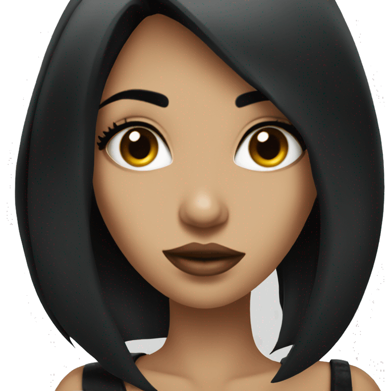 Edgy party girl with black hair emoji