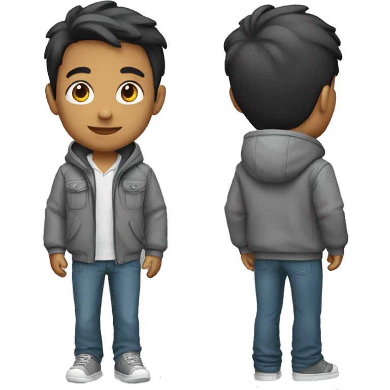 boy with gray jacket emoji