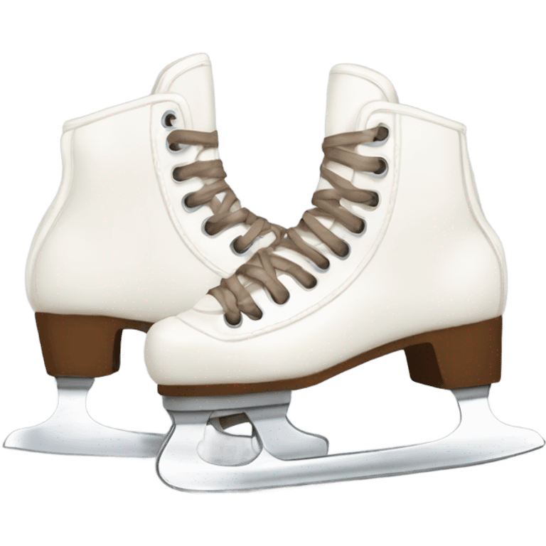 two winter white skates with brown laces on one direction  emoji