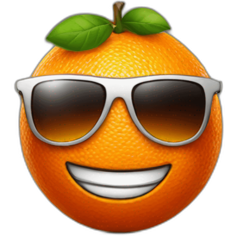 a badass orange with sunglasses emoji