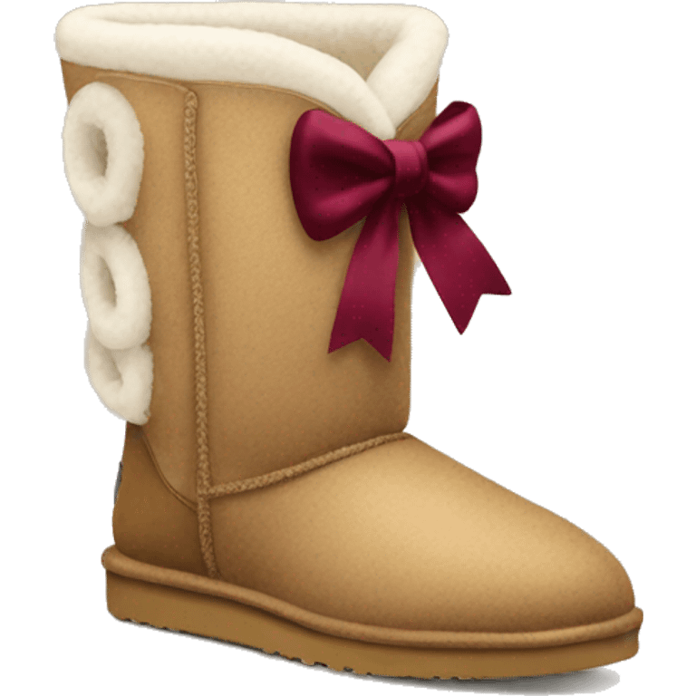 uggs with burgundy bow on the side emoji