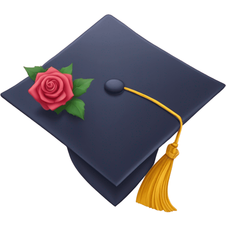 rose graduate hat emoji