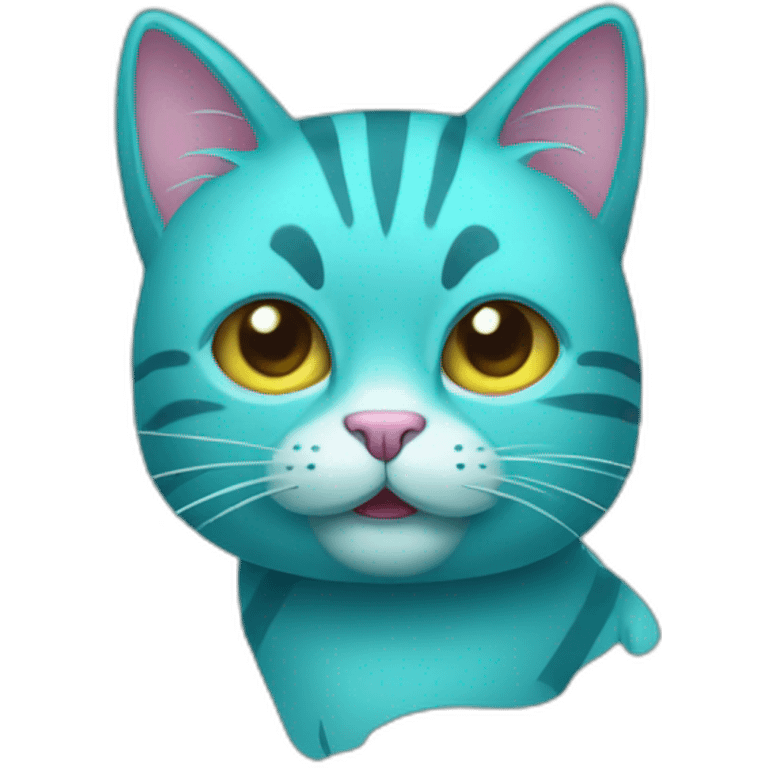 party cyan cat emoji