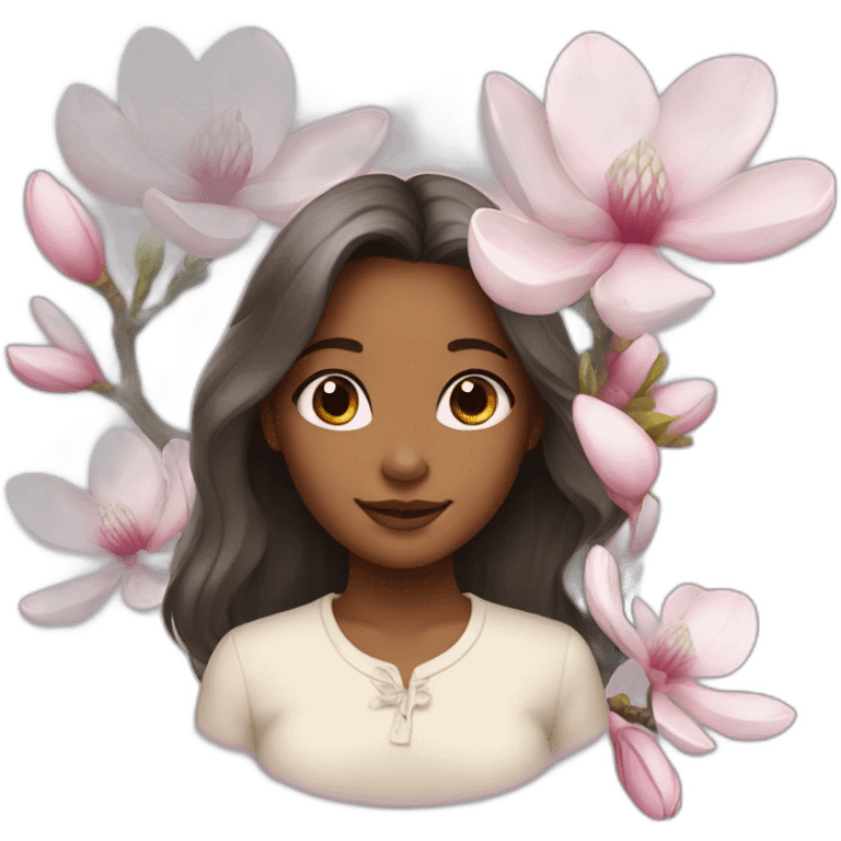 girl with magnolia emoji