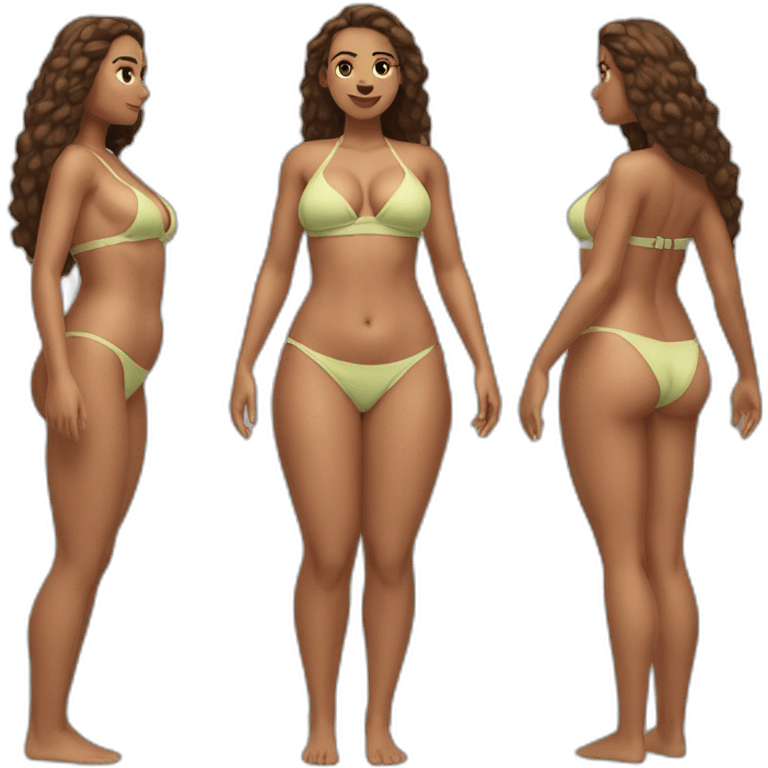 Slim-thicc Caucasian woman small bikini pose (beach body) emoji