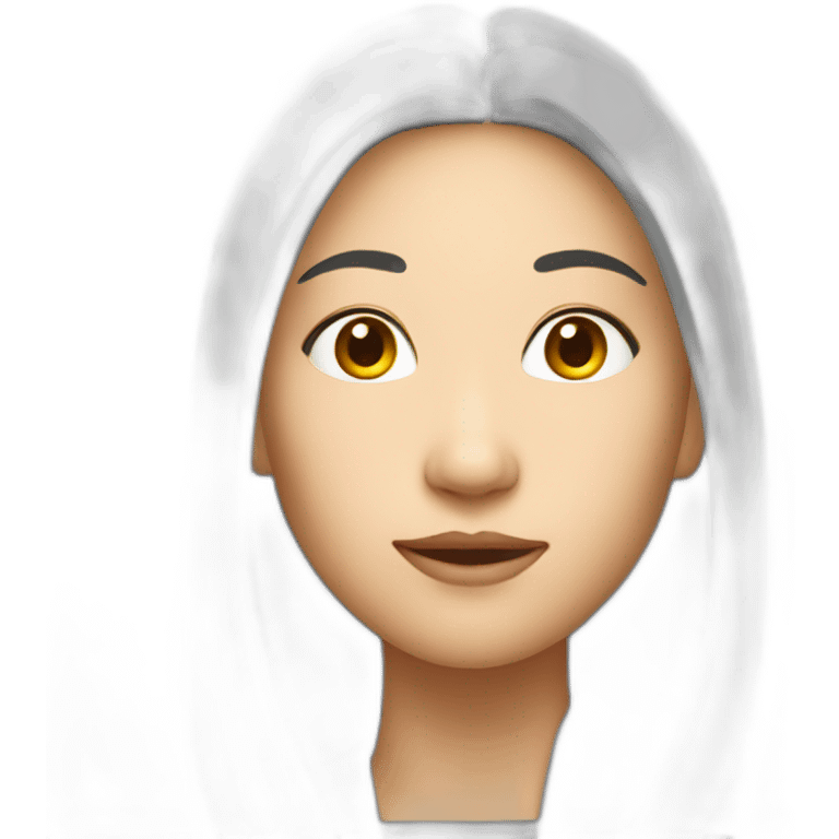 Asian woman face long in front emoji