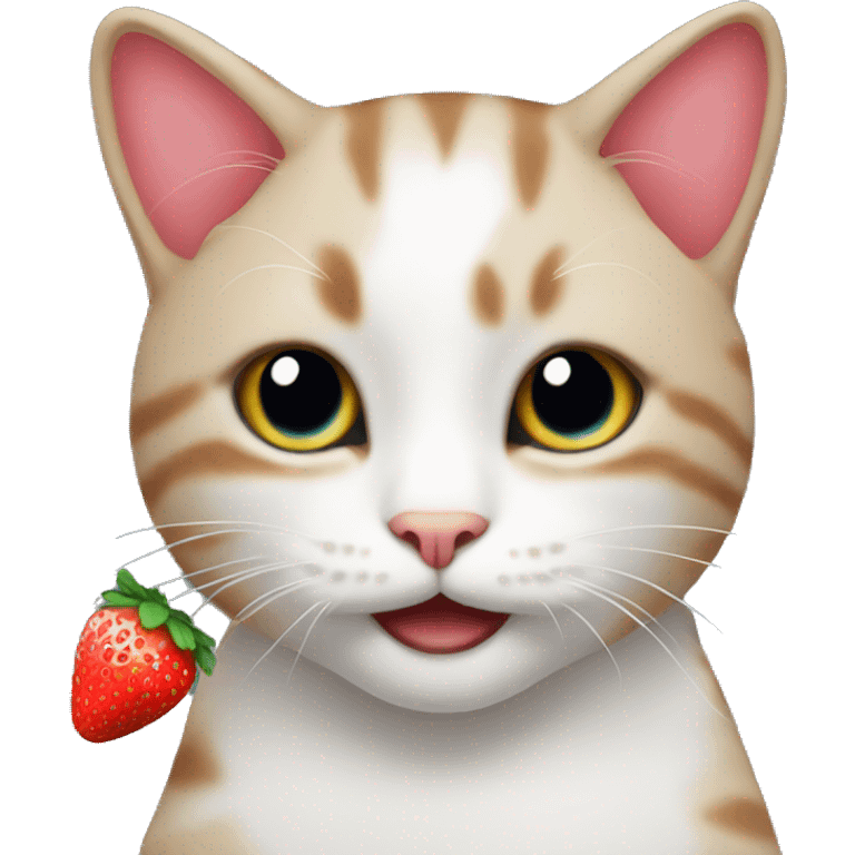 Cat with strawberry  emoji