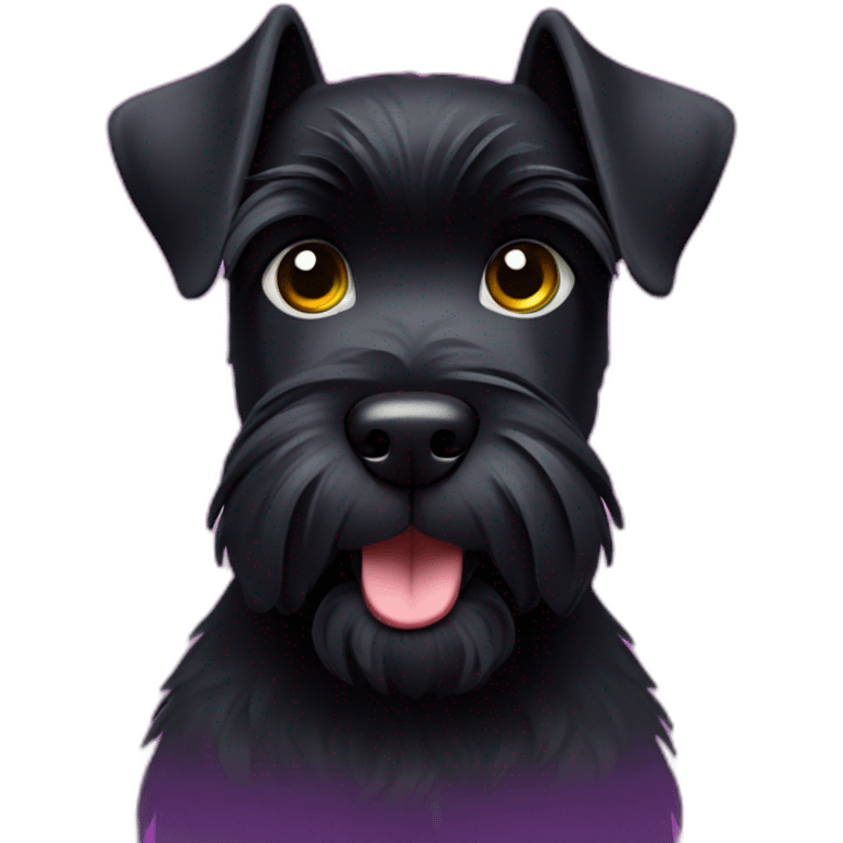 Miniature black Schnauzer in a rave emoji