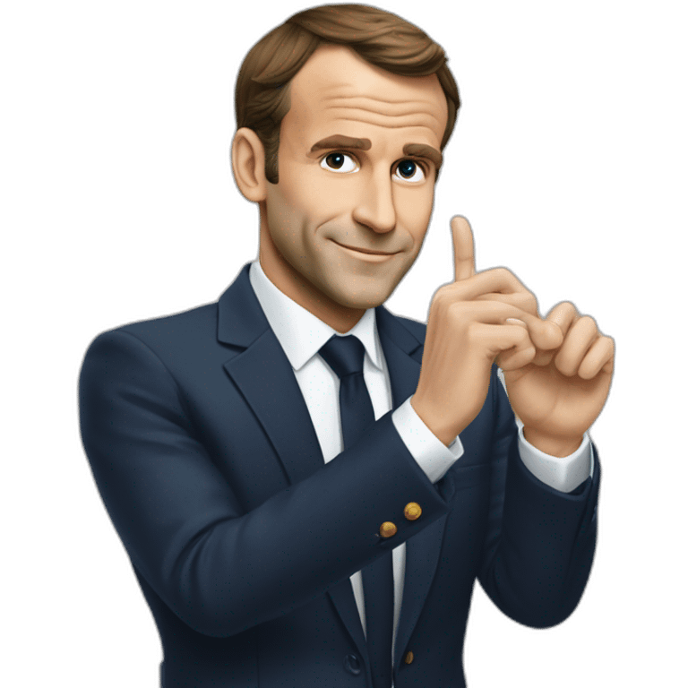 Macron qui fait des doigts d'honneur emoji