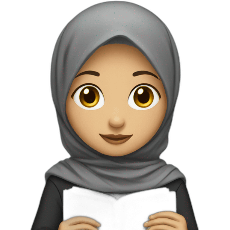 hijab girl do homework emoji