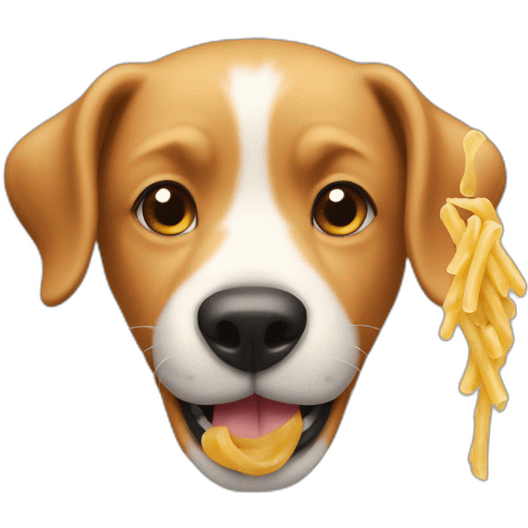 dog eating pasta emoji