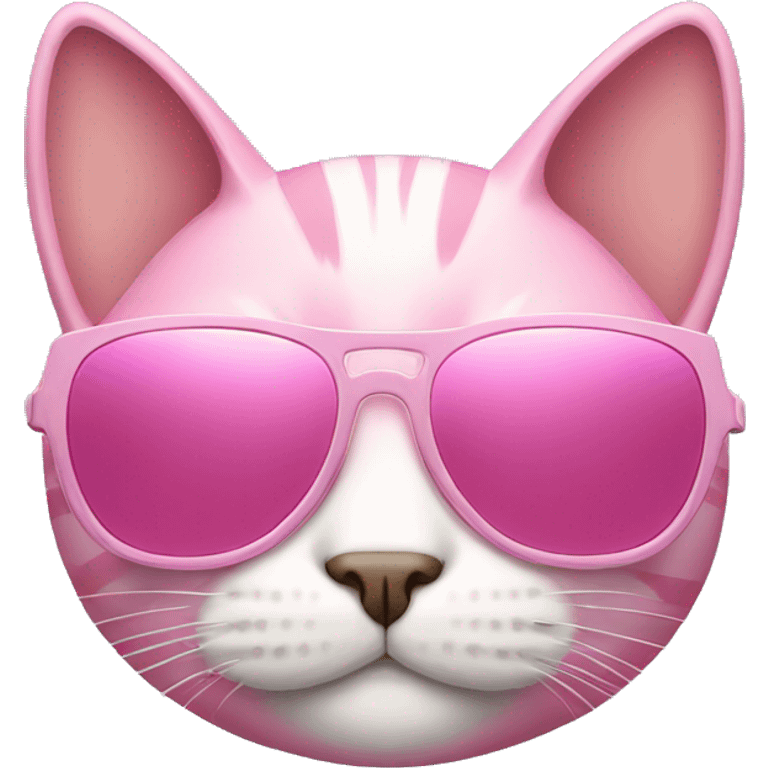 Pink cat with white sunglasses  emoji