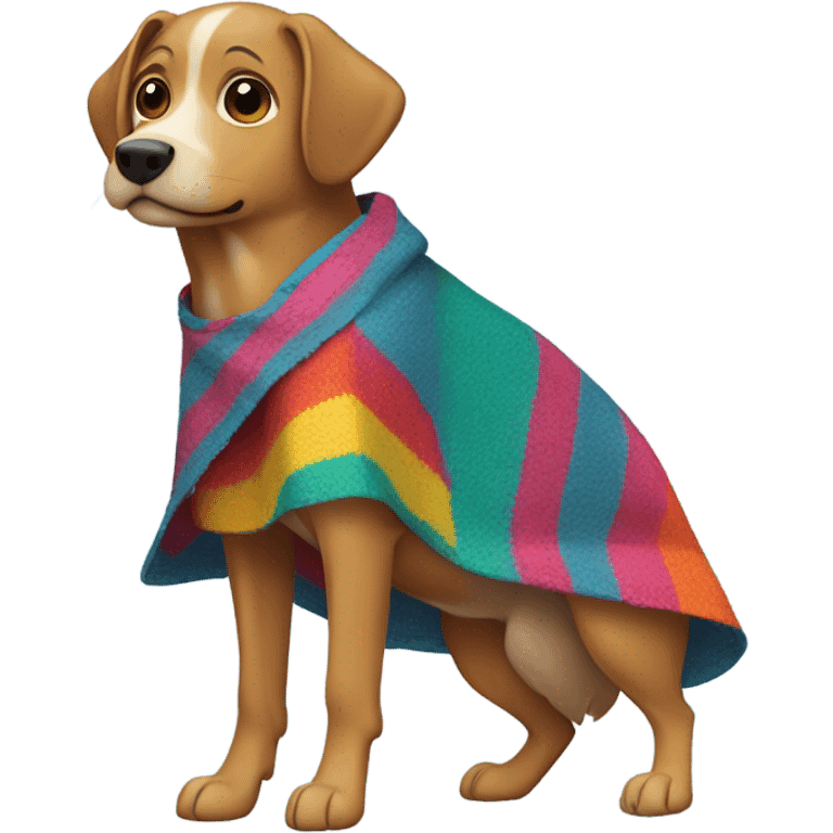 Dog wearing a poncho emoji