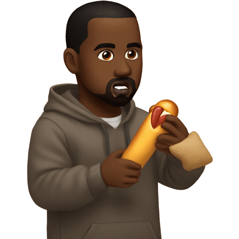 Kanye west eating a corn dog  emoji