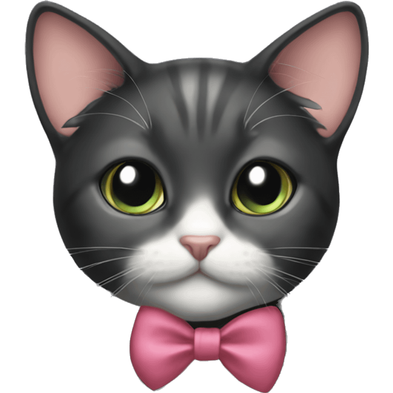 Cute cat with a bow make cat black emoji