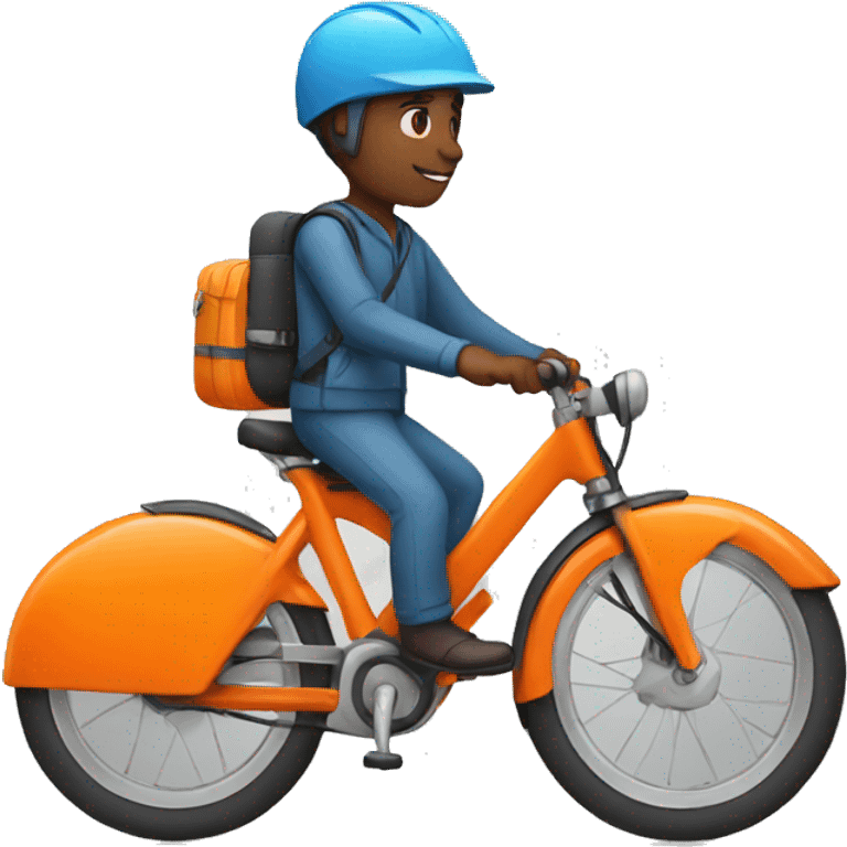 Courier on an orange bike emoji