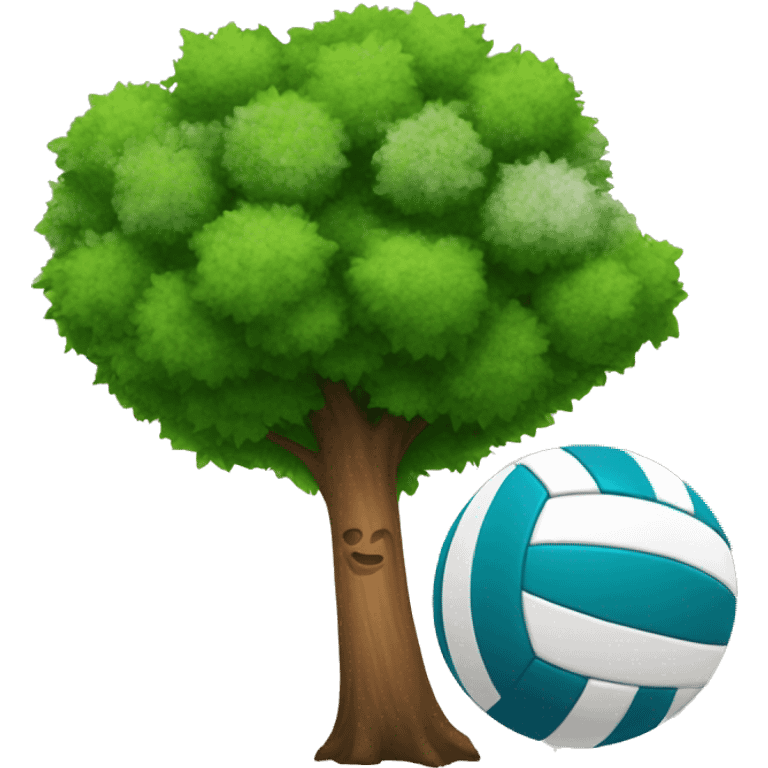 Tree and volleyball emoji