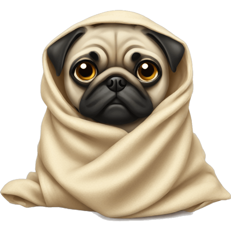 Pug under the blanket emoji