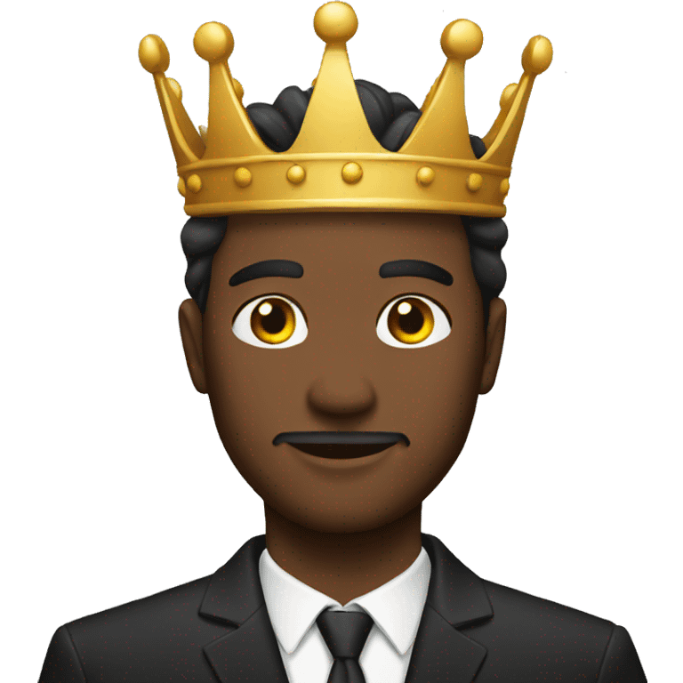 Man black suit crown emoji