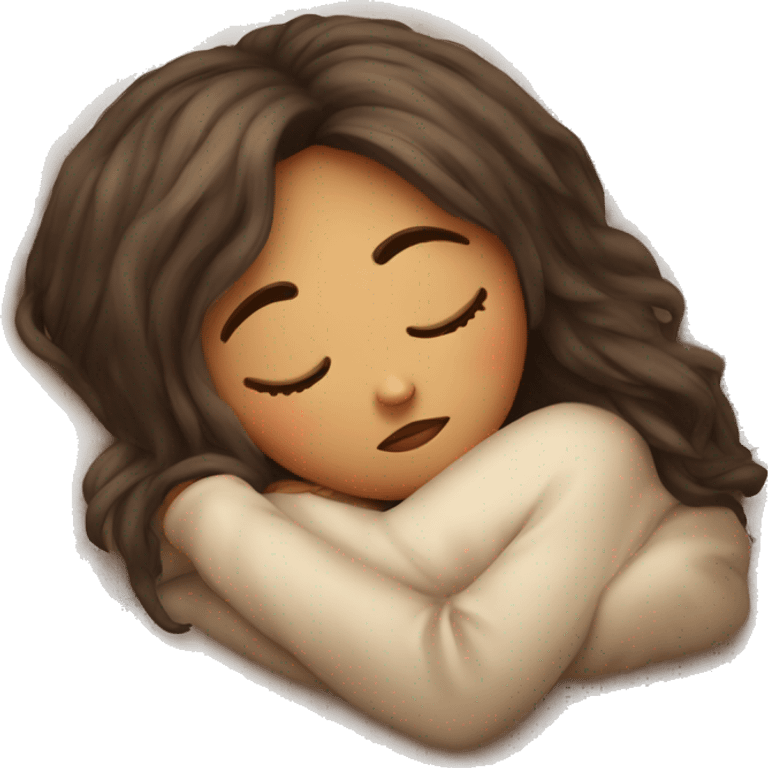 Sleepy girl on the pillow emoji