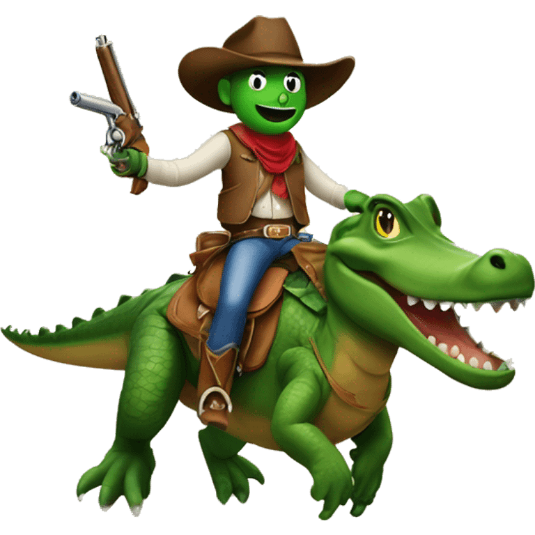 cocodrile riding a cowboy  emoji