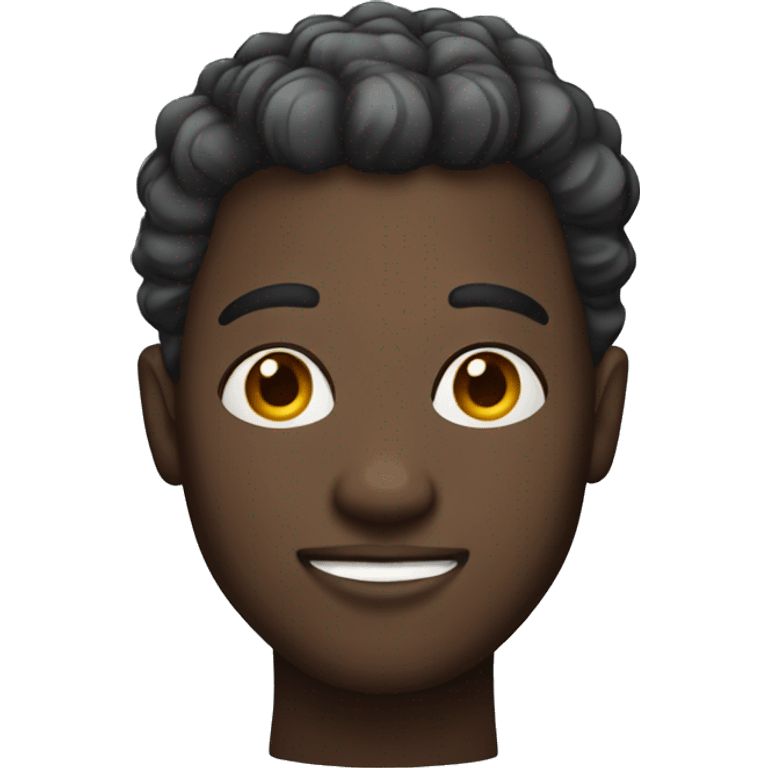 round face man with box fade hairstyle and darkskin  emoji