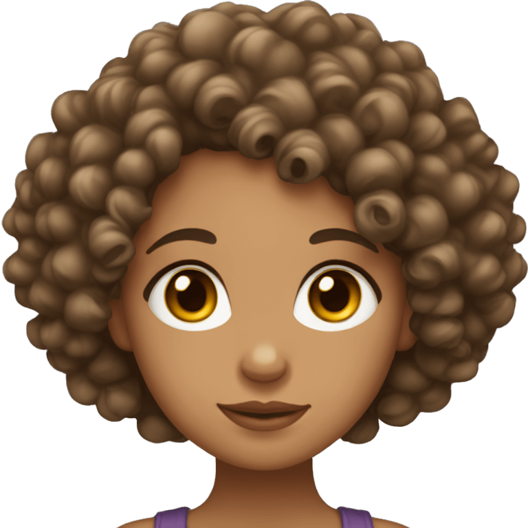 Lightskin curlyhead girl with brown eyes emoji