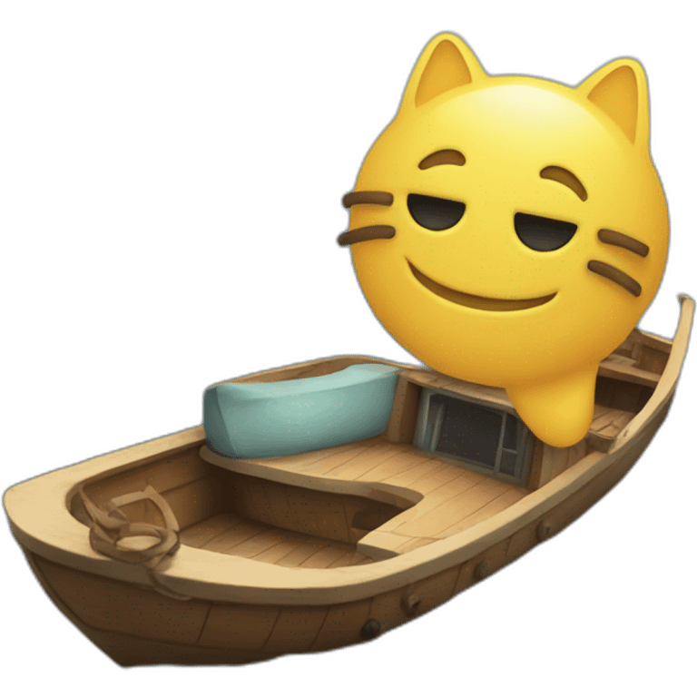 Chat sur un bateau emoji