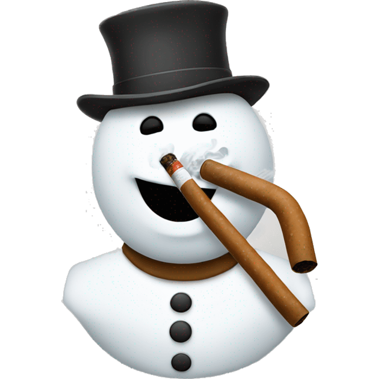 Snow man smoking cigar emoji