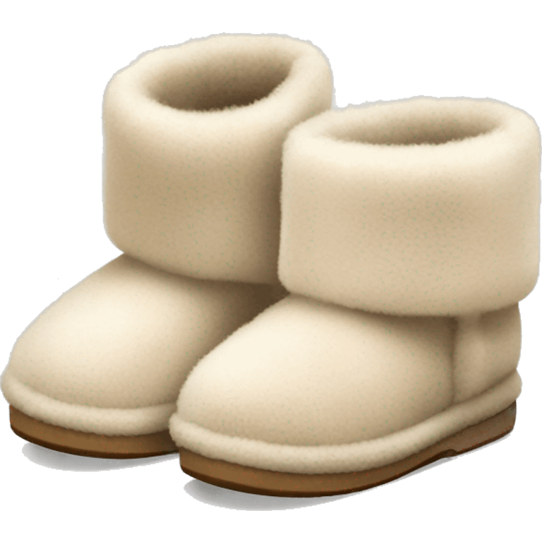 fuzzy ugg slippers light beige emoji