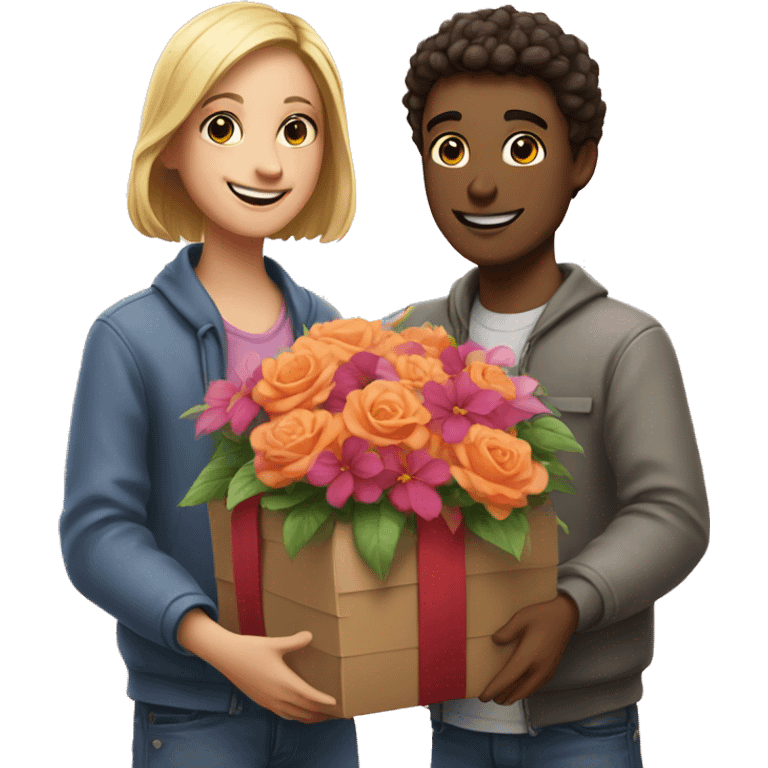 flowers and gift -delivery with magic emoji