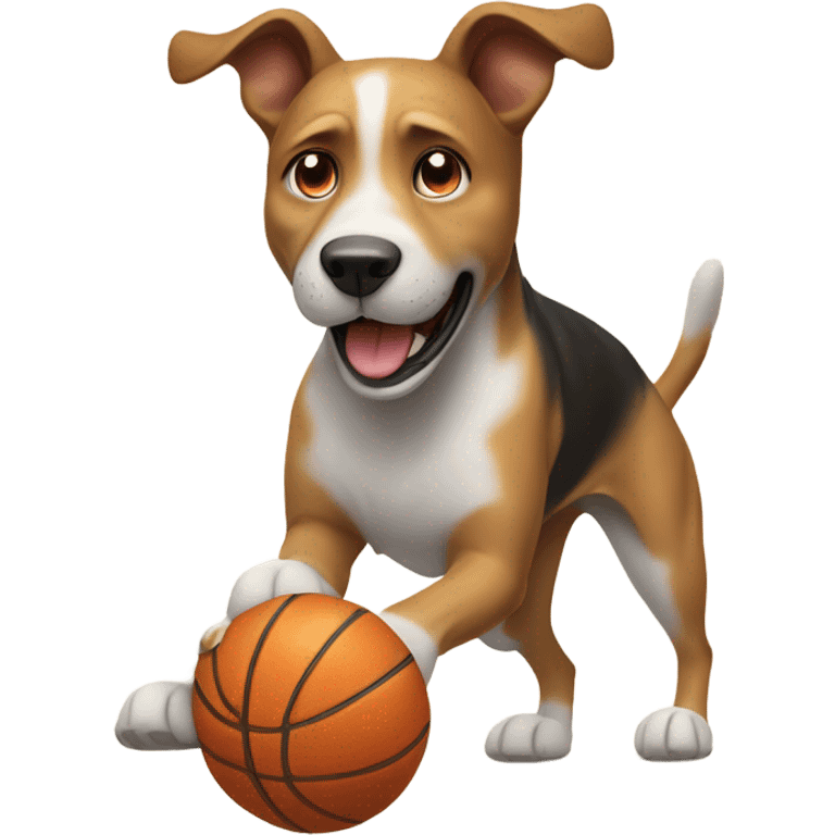 Dog playing basketball  emoji