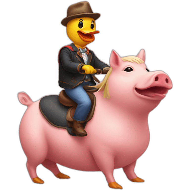 Duck riding a pig  emoji