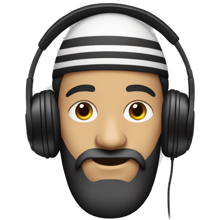 Hasidic man  with headphones on emoji