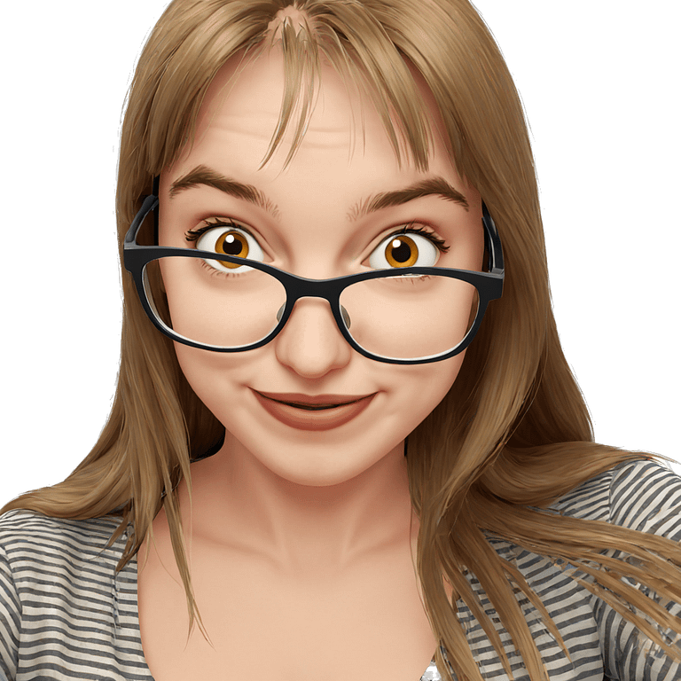 smiling girl with glasses emoji