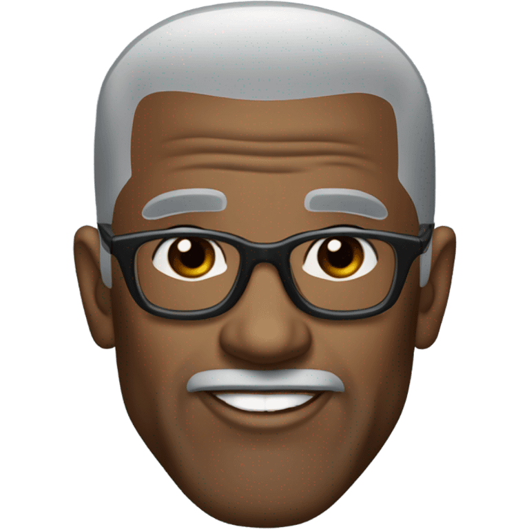 old deon sanders with small round face and suit and glasses and buzz cut and small eyes and small gray bearded and small black eyes and wrinkled forehead emoji