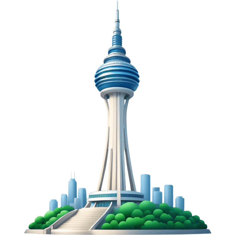 Cinematic Realistic N Seoul Tower Landmark Emoji, showcasing a futuristic tower with panoramic views rendered with sleek textures and vibrant, modern lighting. emoji