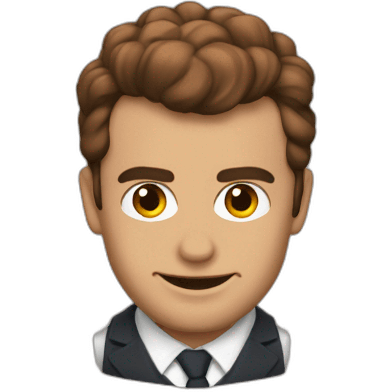 Emanuel macron avec des cheveux marron emoji