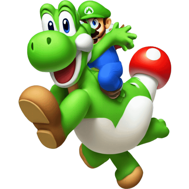 Mario with big hand and Yoshi jump emoji