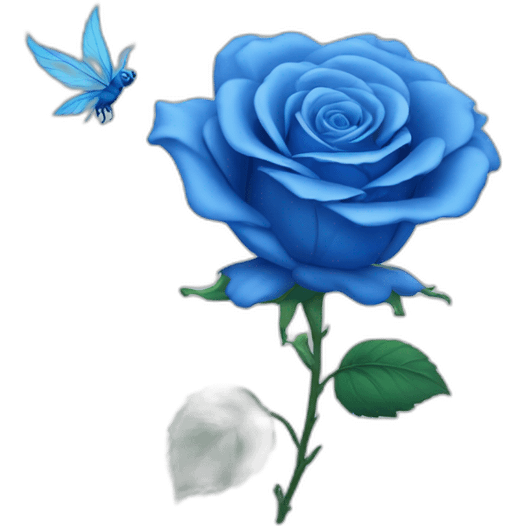 Blue rose with wings emoji