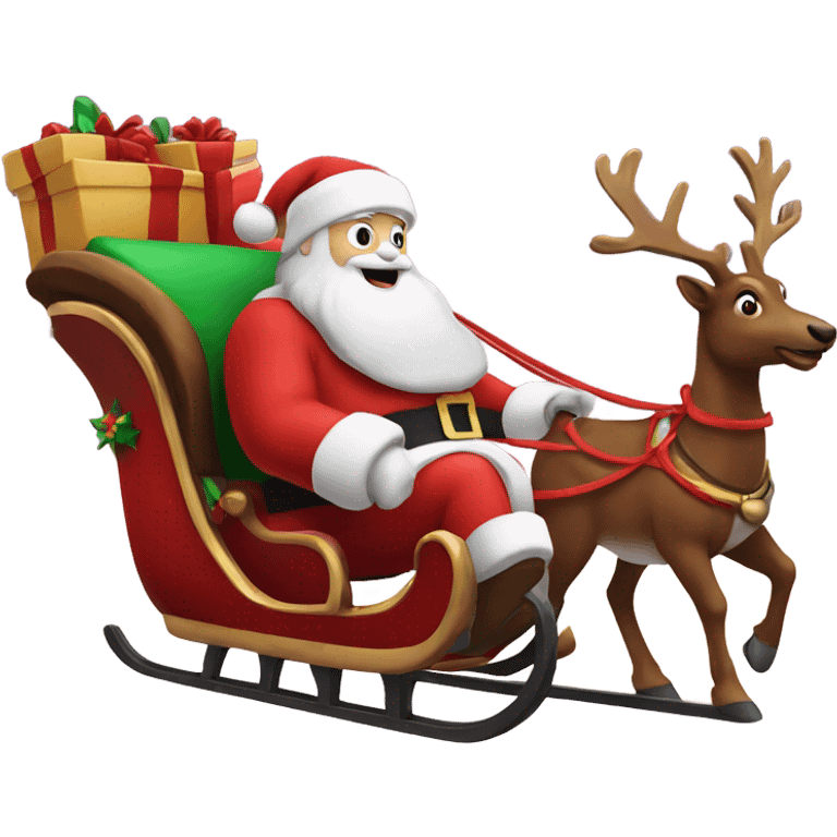 Santa and his sleigh emoji