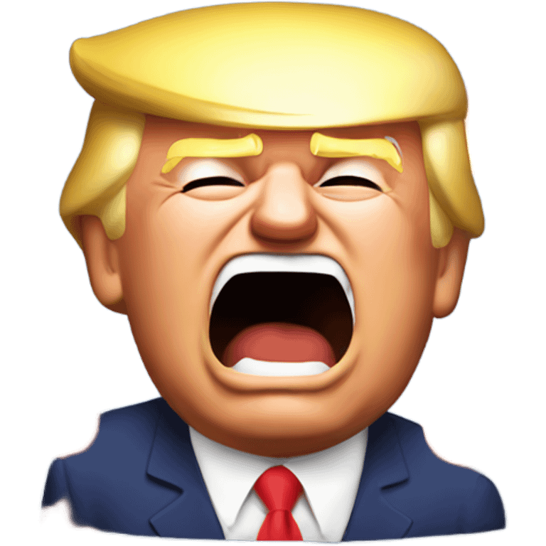 Donald trump crying by a fire emoji